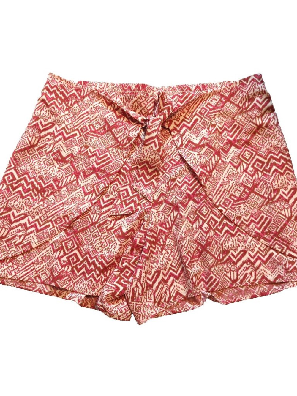 C est 1946 Woman's Size 18/20W Shorts Wrap Front Tie Red White Pull On -lp381